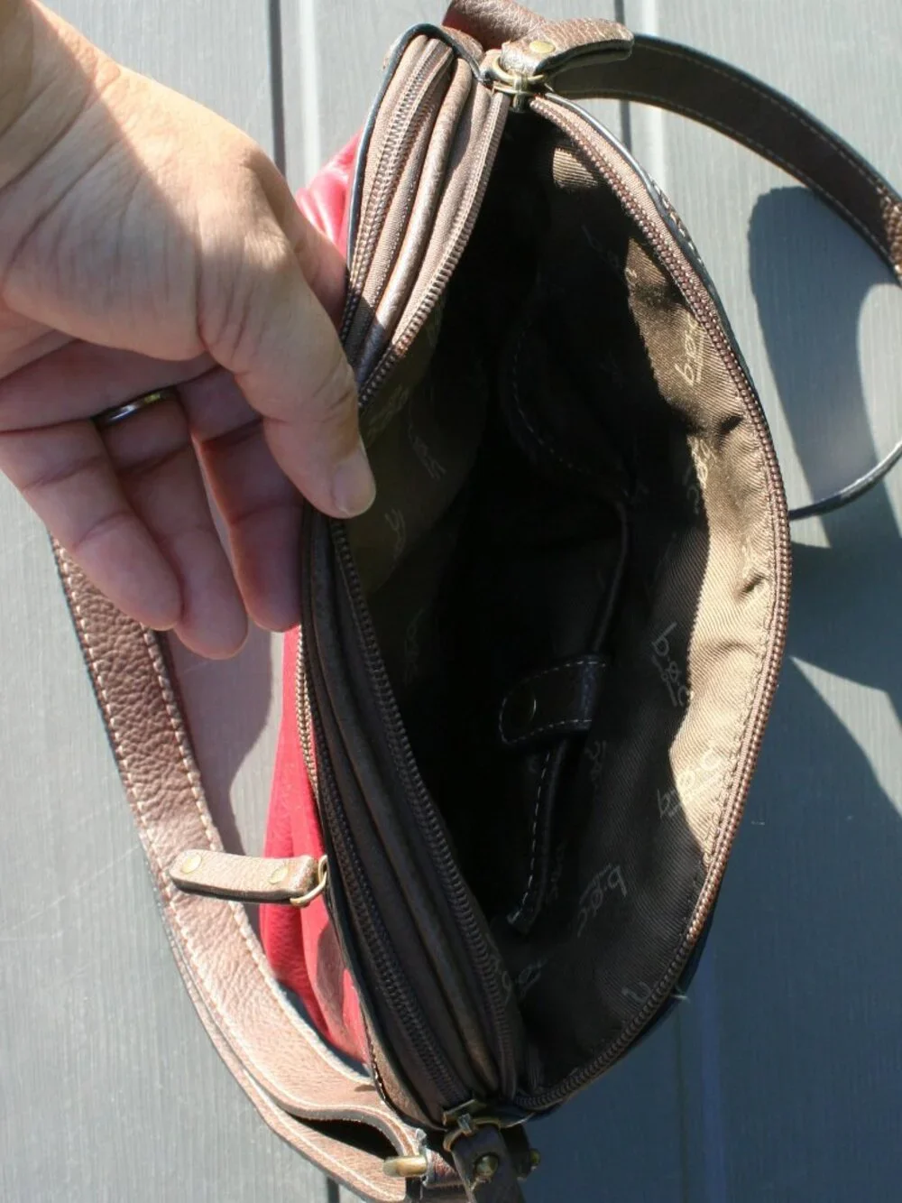 b.o.c. Born Concept Red & Black Studded Crossbody Bag